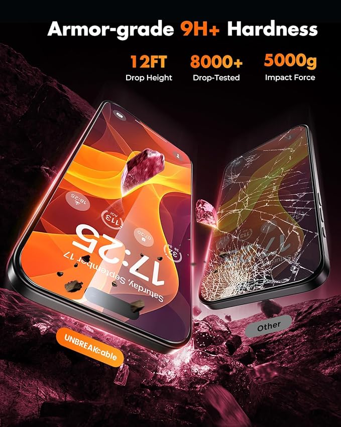 UNBREAKcable for iPhone 16 Screen Protector [Quick-Installation Box] 3-Pack 9H+ Hardness Shatterproof Tempered Glass [99.99% HD Clear] [Case Friendly] [Bubble Free] for Apple 16 6.1 inch