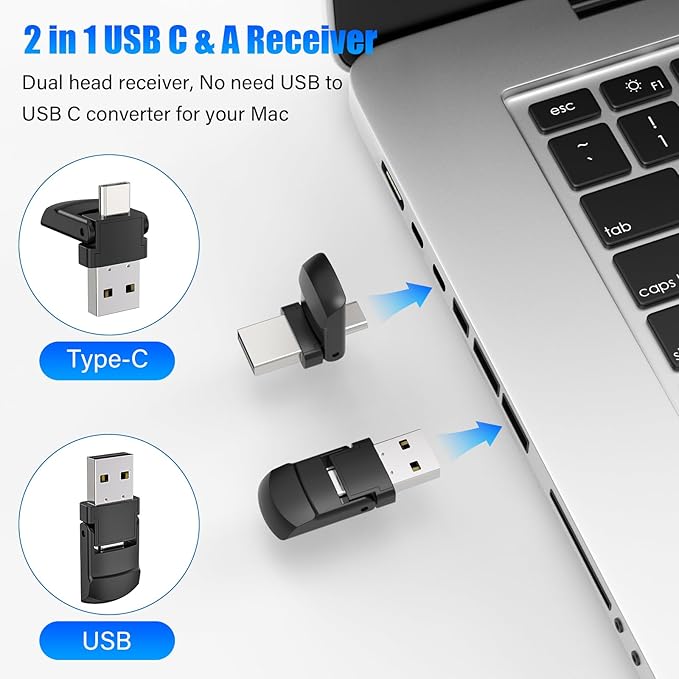 Presentation Clicker Wireless Presenter Remote Clicker, USB C PowerPoint Clicker for Presentation with Laser Pointer, RF 2.4GHz Computer Pointer Clicker Slide Advancer for Google Slides,Mac,Laptop