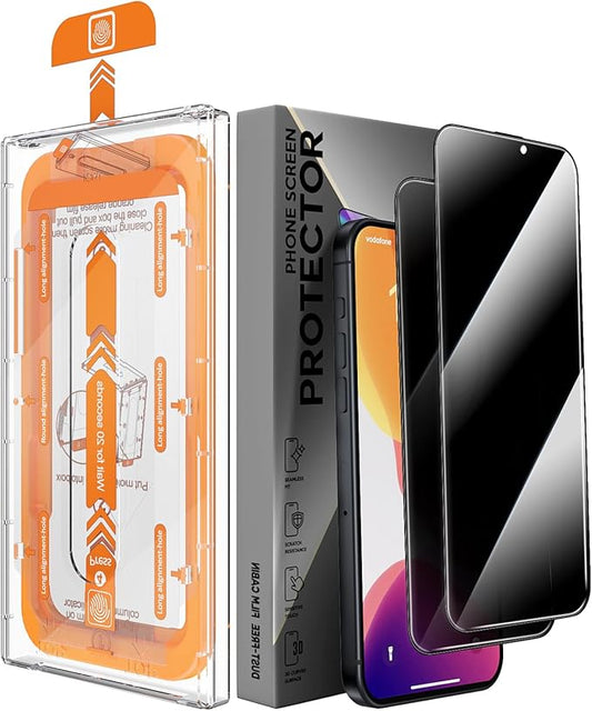 X-it 2 Packs Privacy Screen Protector for iPhone 15 Pro Max 6.7-inch - [Auto-Dust Removal] 9H+ Tempered Glass [10X Military Protection], Bubble Free, Case Friendly