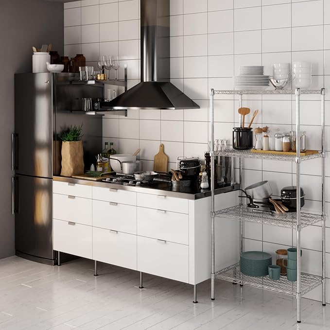 18" Deep x 30" Wide x 64" Height Wire Shelving Kit | 4-Tier | NSF Commercial Storage Rack Unit