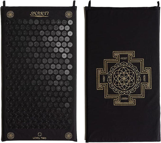 ShaktiMat Classic Acupressure Mat Level 2 Intensity in Shakti Black, Relieves Stress & Tension, Promotes Relaxation & Focus | Similar to Acupuncture, No Needles Required | FSA/HSA Eligible