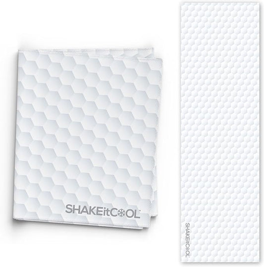 SHAKEitCOOL Extended Size Cooling Towel – Be Cool in Style - Heat Relief, Soft, Lightweight, Sun Protection, Easy Clean - Perfect for Biking, Hiking, Running, Yoga, Golf, Gardening - Golf M