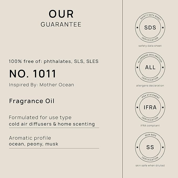 VINEVIDA (128oz) Hotel Fragrance Collection Diffuser Oil - Hotel Scents Diffusers for Home - Cold Air Diffuser Oil - Hotel Scent Essential Oil - Scent No.1011 Inspired by Mother Ocean