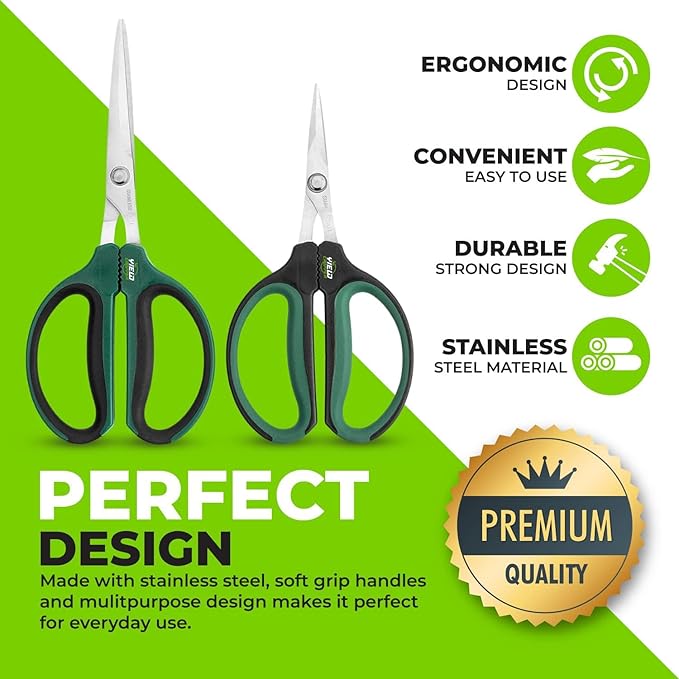 Hydroponic 2-Pack Bonsai Scissors and Plant Trimming Shears Set - Stainless Steel Pruning Shears for Indoor Gardening, Succulent Harvest, and Precision Plant Care
