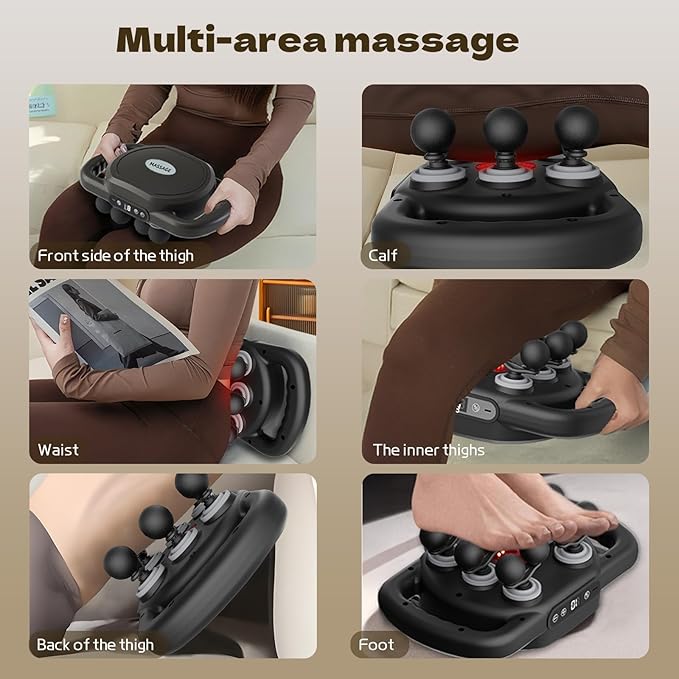 12 Head Massage Gun Deep Tissue with 9 Levels & 9 Modes,Cordless Electric Percussion Massager Tool for Back/Neck/Shoulder/Hand/Leg/Feet/-Full Body Muscle Pain Relief,Ideal Gifts for Men/Women/Mum/Dad