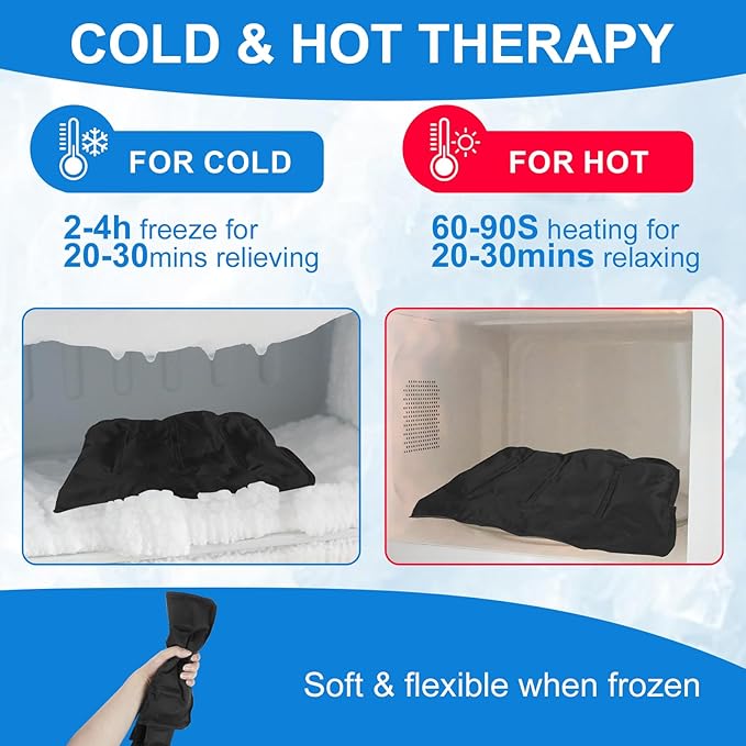 Wrist Ice Pack Wrap, Gel Compression Support, Flexible Hot & Cold Brace for Hand Injuries Reusable, Rheumatoid, Tendinitis, Swelling, Carpal Tunnel, Arthritis, Cold Pack for Pain & Muscle Therapy