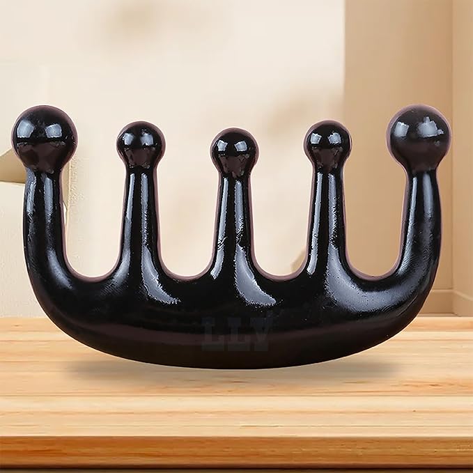 LLY Multifunctional Scraping Massage Comb. Natural Black Sibin Bian Stone. Beauty & Health Care, Relieves Wrinkles, Muscles & Acupoints