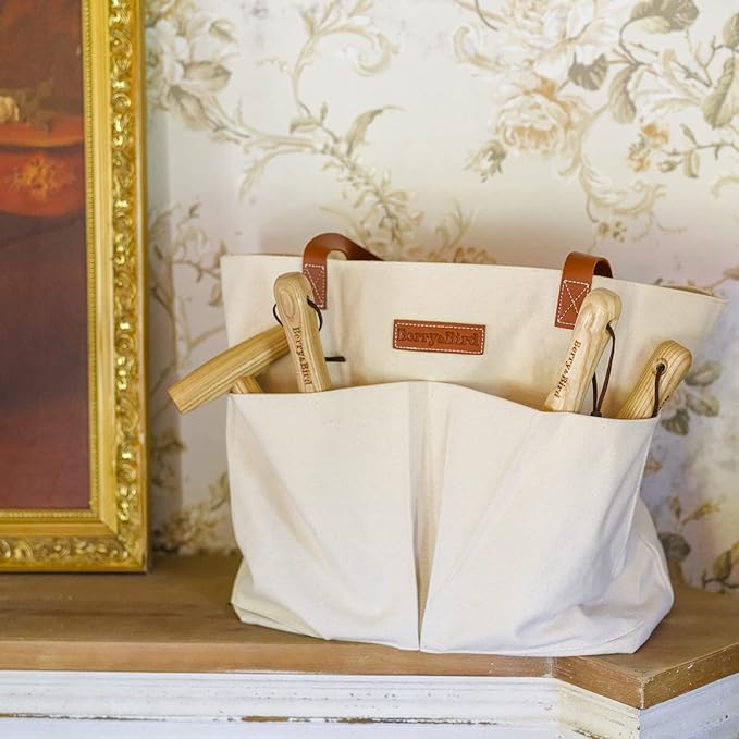 Berry&Bird Garden Tool Bag, Canvas Garden Tote With Pockets, Wear-Resistant Multi-Purpose Tool Storage Bag, Home Organizer Gardening Tool Kit for Indoor and Outdoor Gardening, 21.65" x 7.09" x 13.78"