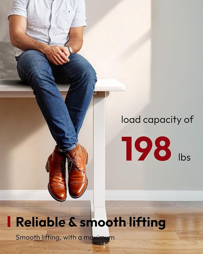 SANODESK Standing Desk Height Adjustable Electric Stand up Desk 71x32 Inches Sit Stand Home Office with Splice Board, White Frame/White Top