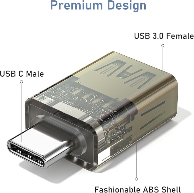 Basesailor USB C to USB Adapter for MacBook 4Pack,Type C OTG Connector for iPad Pro,Mac,Apple iPhone 17 16 15 Pro Max Plus,Samsung S25 S24,Flash Thumb Drive,Mouse,Keyboard,Printers,Camera