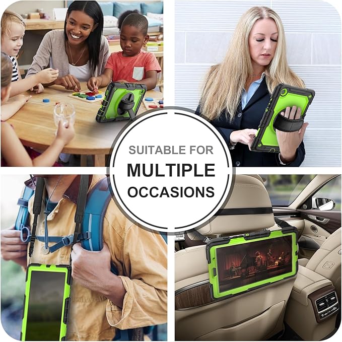 Case for Samsung Galaxy Tab A7 Lite 8.7-inch 2021 (SM-T220/T225), Protective with Screen Protector/Hand Strap/Pen Holder, Sturdy Shockproof for Samsung A7 Lite Tablet Case (Green)