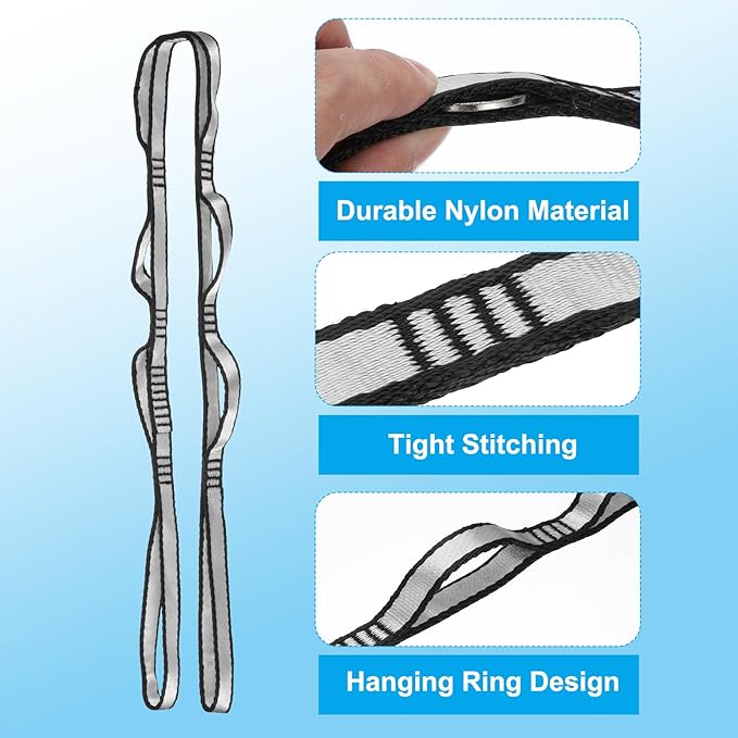 PATIKIL Daisy Chain Straps, Strong Climbing Strap Adjustable Nylon Chain Sling with Loops for Aerial Yoga Hammock Swing