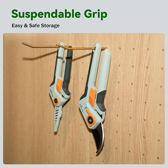 PrunePro Garden Scissors Pruning Shears Sharp Stainless Steel Non-Stick Teflon Coating Blade for Precise Cuts Garden Snip Bonsai Clippers for Plants Rose Flower 3 Pack