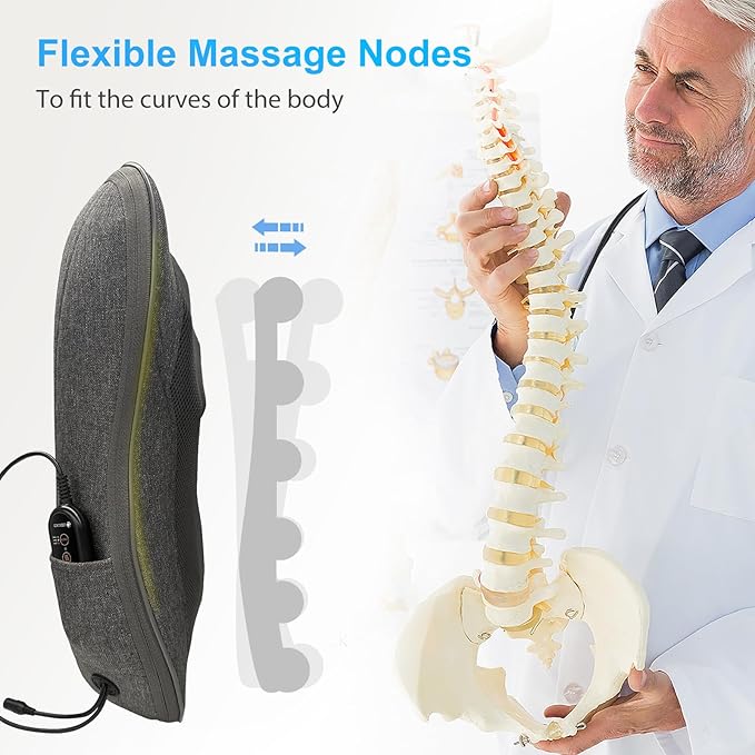 CooCoCo HSA Store Eligible Shiatsu Back Massager with Heat, Gifts for Dad Men Mom Women, Portable Massage Chair Pad, Kneading Massage Mat for Pain Relief, Chair Massager for Office Home