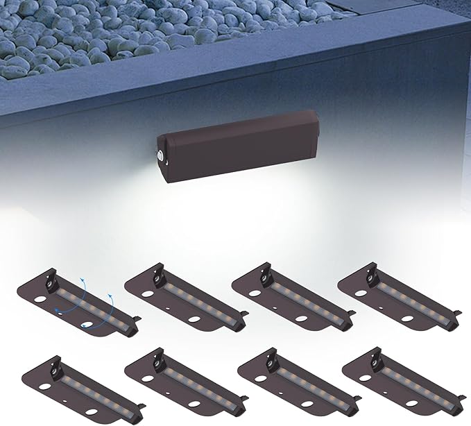 8 Packs 4inch LED 1.8W Hardscape Lighting,12V AC/DC Low Voltage Retaining Wall Light Paver Lighting,5000K Daylight White Outdoor Step Light,50,000 Hours Lifespan