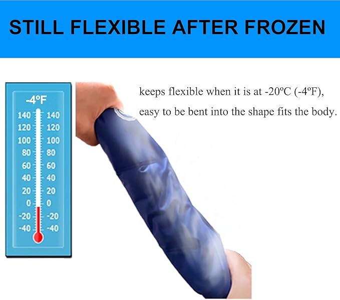 Koo-Care Large Gel Ice Pack for Injuries Reusable Flexible Hot Cold Therapy Compress - Pain Relief for Shoulder Rotator Cuff Hip Back Knee Ankle Replacement Post-Surgery Recovery (L, 11" x 14")