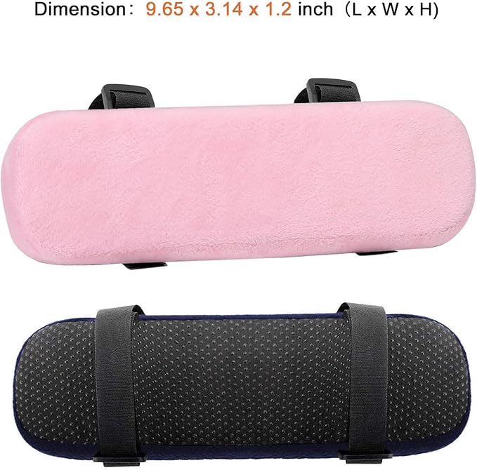 MOSISO Chair Armrest Pads (2 Pack), Memory Foam Home/Office Chair Arm Rest Covers Comfy Computer Gaming Elbow Cushion Removable Washable Elbow Support Forearm Pressure Relief, Pink