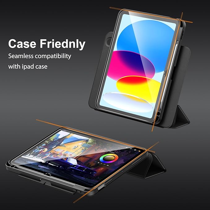 SPARIN Screen Protector for iPad A16 11 inch 11th/10th Generation 10.9 Inch (2025/2022), Tempered Glass with Auto Application Tray for iPad 11/10 Gen, Easy Installation, Case Friendly, 2 Pack