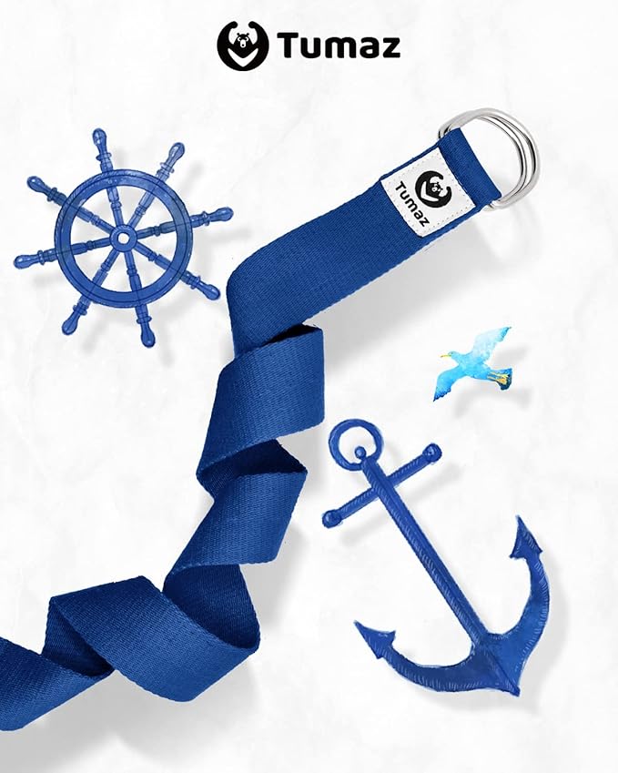 Tumaz Yoga Strap/Stretch Bands [15+ Colors, 6/8/10 Feet Options] with Extra Safe Adjustable D-Ring Buckle, Durable and Comfy Delicate Texture - Best for Daily Stretching, Physical Therapy, Fitness