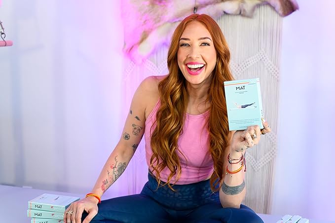 OnlinePilatesClasses Mat Pilates Workout Planner with Video Tutorials, 59 All-Level Exercise Flash Cards Ideal for Yoga, Abs, Core Workouts and Fitness Enthusiasts, No Equipment Needed