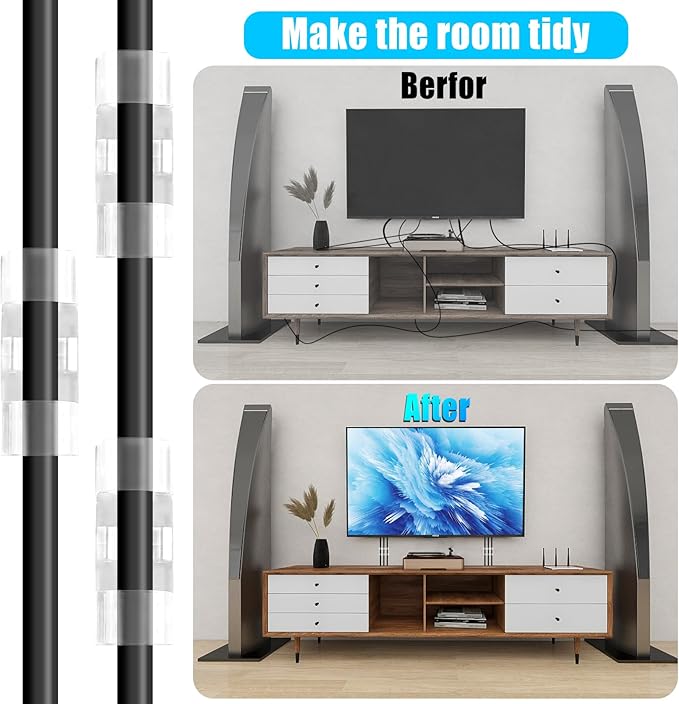 XHF 35pcs Large Self Adhesive Cable Clips Clear,Wire Clips Cable Management Wire Organizer Cord Holder for Under Desk, Car, Wall, TV PC Ethernet Cable