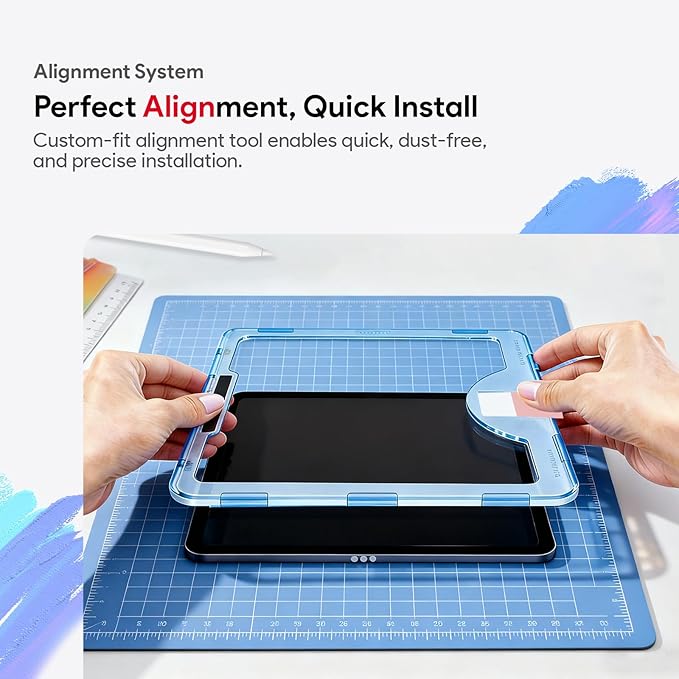bersem Paperfeel Glass Screen Protector Compatible with iPad A16 11th/10th Generation (11/10.9 Inch, 2025/2022), Tempered Glass, Anti-Scratch, EZ Kit, Case Friendly, 1 Pack
