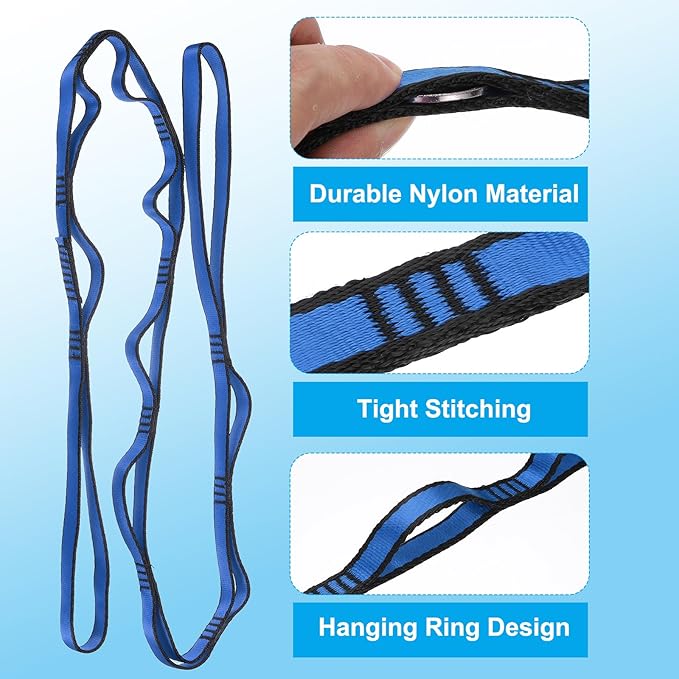 PATIKIL Daisy Chain Straps, Strong Climbing Strap Adjustable Nylon Chain Sling with Loops for Aerial Yoga Hammock Swing