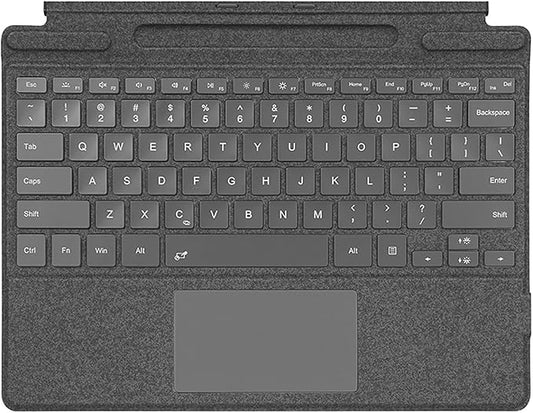Keyboard for Surface Pro 11/10/9/8/X (13inch), Portable Slim Type Cover for Surface Pro, Wireless Bluetooth Keyboard with Touchpad, Backlits,Built in Pencil Holder,Gray