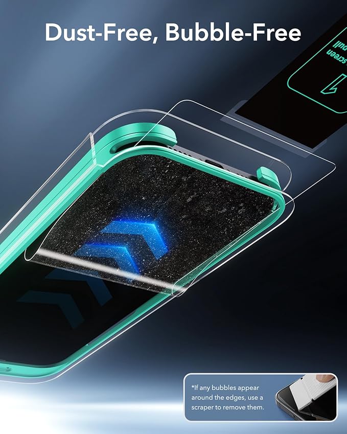 ESR 3 Pack 9H+ Glass for iPhone 16/ iPhone 15 Privacy Screen Protector, [Military Grade Shatterproof & Longest Durable] Armorite Anti-spy Tempered Glass with UltraFit Tray