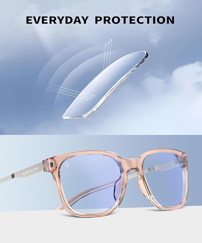ANYLUV Blue Light Glasses for Men, Computer Gaming Glasses men, Stylish Anti Eyestrain Blue Light Blocking Glasses Men