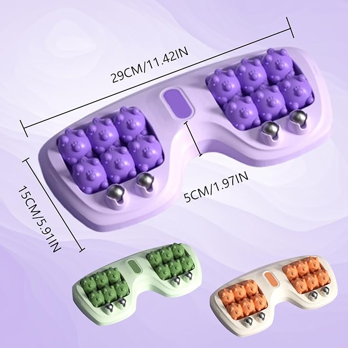 Portable Double Foot Massage Roller,Plantar Fasciitis Relief, Dual Foot Acupressure Therapy for Stress Relief and Improved Circulation, Portable Reflexology Tool for Home and Office Use (Orange)