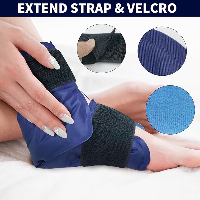 Ankle Ice Pack Wrap for Swelling - Reusable Gel Pack for Ankle Sprain, Achilles Tendonitis, Plantar Fasciitis and Feet Sore - Foot Wrap for Injuries