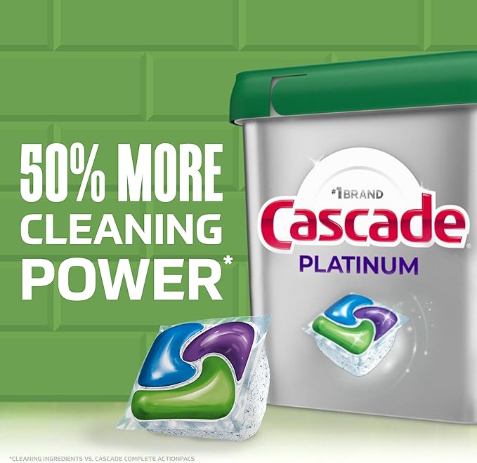 Cascade Platinum Dishwasher Pods, Dishwasher Detergent, Dish Detergent Soap, Fresh, 71 count