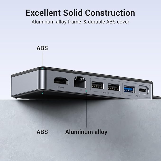 GiGimundo GM28PR M.2 NVMe SSD Docking Station - 10Gbps Multi Ports USB-C Hub, PD100W, HDMI 4K 60Hz, RJ45 Gigabit Ethernet, M.2 Dock for Laptop Mac, Black