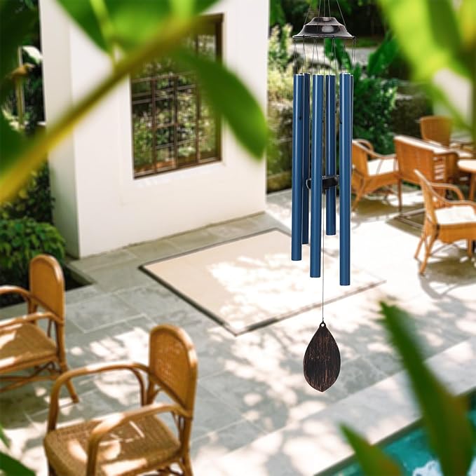 MUMTOP Wind Chimes for Outside - Deep Tone Memorial Sympathy Wind Chimes Outdoor, 38.5 Inch Windchimes Clearance for Garden, Patio,Yard Decor Gift (Blue)