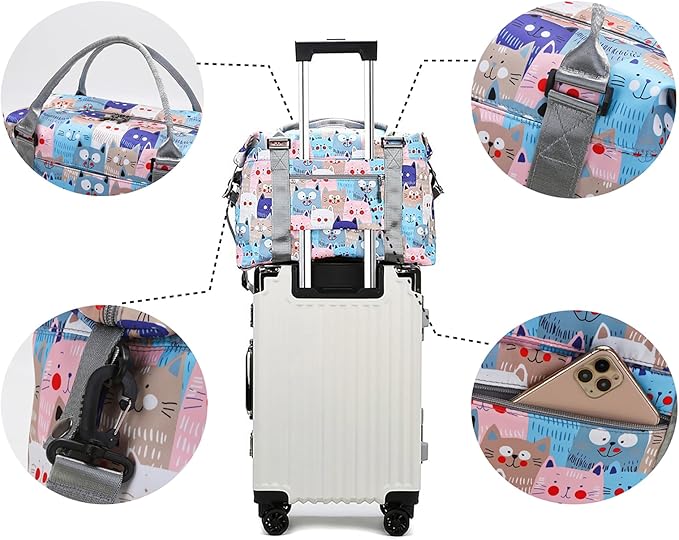 Travel Duffle Bag Weekender Overnight Bag Gym Tote with Dry and Wet Separated Pocket for Women Girls Shoulder Workout Duffel Bag Water Resistant (cow print)