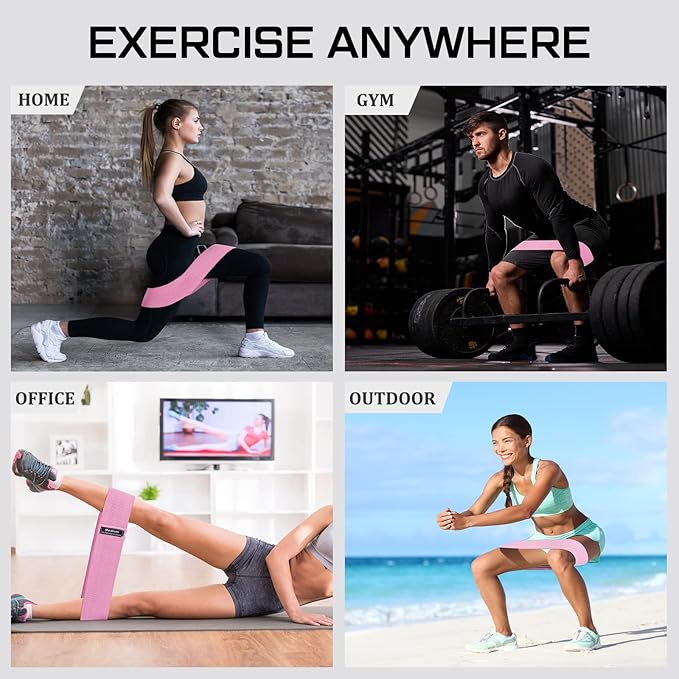 24 Pcs Fabric Resistance Bands for Working Out Strength Exercise Bands for Women Men Resistance Loop for Legs and Butt, Yoga, Pilates, Rehab, Fitness and Home