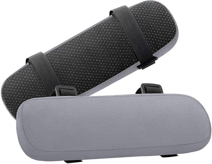 MOSISO Chair Armrest Pads (2 Pack), Memory Foam Home/Office Chair Arm Rest Covers Comfy Computer Gaming Elbow Cushion Removable Washable Elbow Support Forearm Pressure Relief, Gray