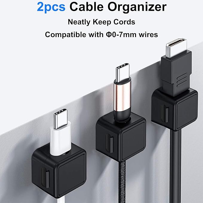 2K Quad HD Webcam with Privacy Cover & Noise-Canceling Microphone & USB C Adapter, Video Web Streaming Camera for PC Computer Desktop Laptop Mac Zoom Teams &More, 2pcs Cable Organizer