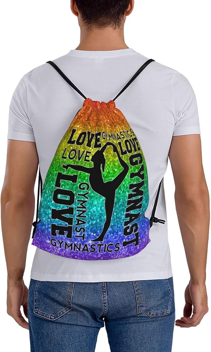 Gymnastics Drawstring Backpack Gym String Bag Drawstring Sackpack Sport For Womens Mens