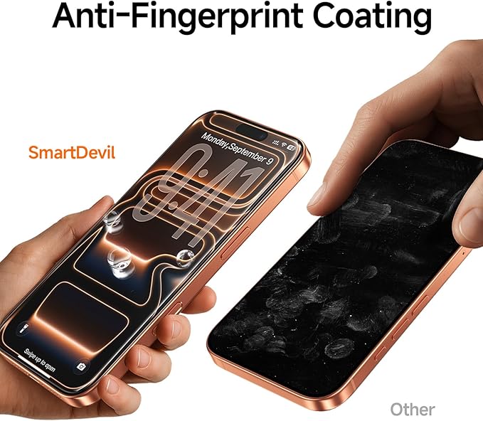 SMARTDEVIL 2 Pack Screen Protector for iPhone 17 Pro Max, Tempered Glass HD Clear Film, Easy Installation, Dust-Free & Bubble-Free