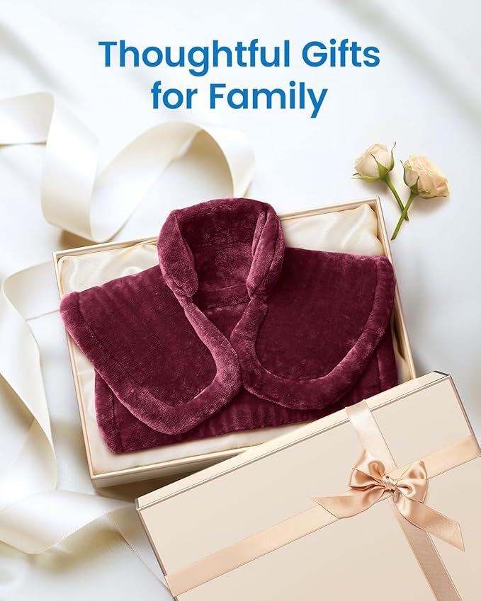 RENPHO Christmas Gifts for Women Men, Heating Pad for Neck and Shoulders and Back Pain Relief, Hsa Store Eligible Items, Electric Heat Pad for Period Cramps, Auto Shut Off, ETL Certified, 24"x33" Red