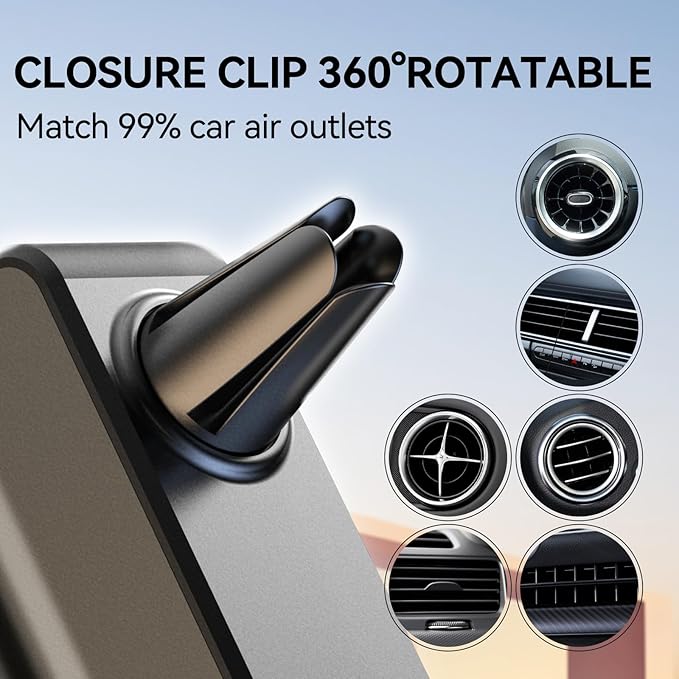 Car Diffuser,Essential Oil Aroma Diffuser for Automobile – USB Rechargeable Scent Diffuser Smart Air Freshener with 6pcs Oil & Auto On/Off,Grey