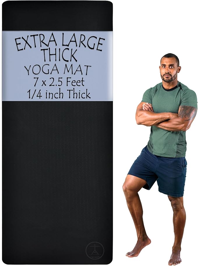 Tatago Extra Thick Yoga Mat Wide & XL-Our 10mm Extra Large Yoga Mat Thick Extra Wide And Long For Total Joint Cushioning. A Large Exercise Mat Thick And Perfect For Home Workout Pilates Or Studio.