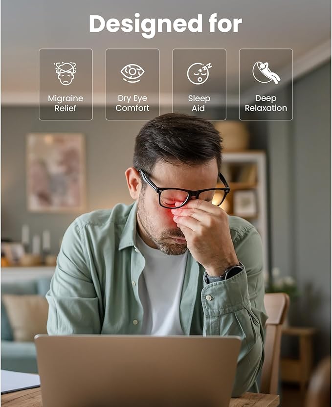 BOB AND BRAD Eye Massager with Heat and Cooling, EyeOasis 3 Eye Mask for Migraines FSA Eligible/HSA Eligible, Heated Face Massager for Eyes Strain Relief Improve Sleep, Birthday Gifts for Women Men