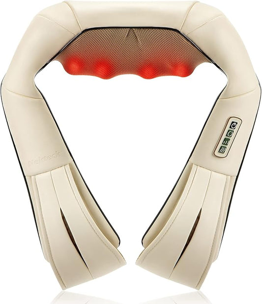Nekteck Neck Massager for Pain Relief Deep Tissue, FSA Eligible Shiatsu Back Massager with Heating 3D Kneading Massage Pillow for Shoulder Leg Muscle, Office Home Car Use, HSA Eligible, Plug-in Use