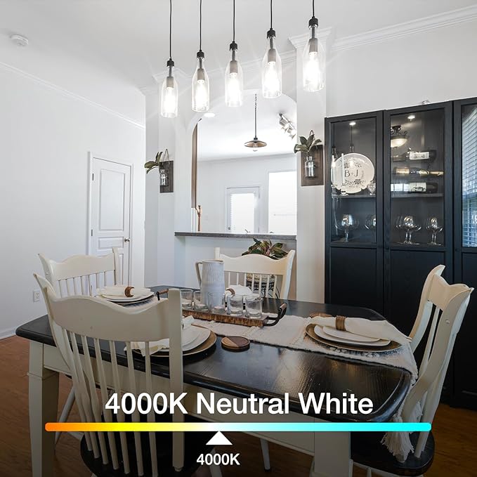 DAYBETTER 6 Pack Vintage LED Edison Bulbs, E26 Led Bulb 60W Equivalent, Dimmable Led Light Bulbs, High Brightness 800 LM Neutral White 4000K, ST58 Antique Filament Bulbs, Clear Glass Style for Home