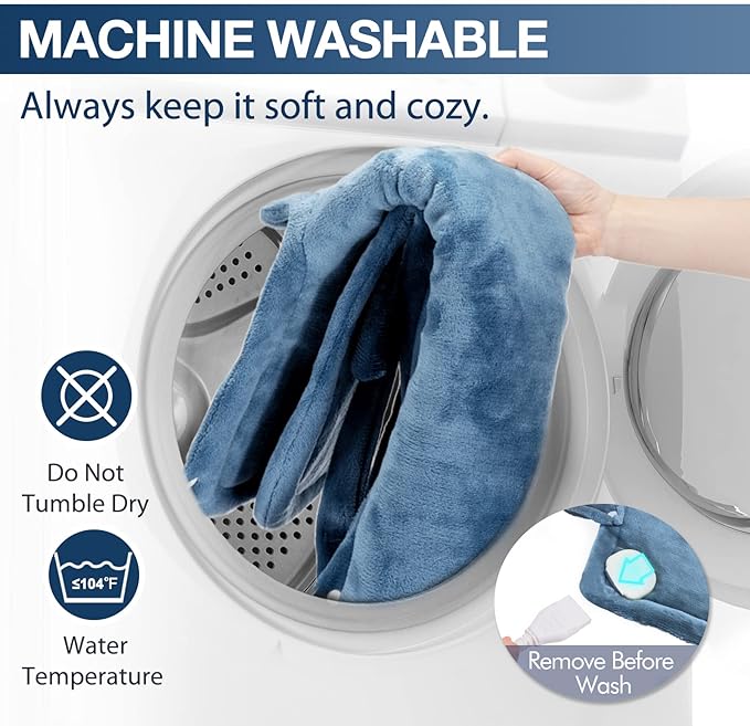 DAILYLIFE Heating Pad for Neck and Shoulders and Back, Electric Heating Pad for Back Pain Relife, 6 Heating Settings, UL Certified with Overheating Protection and Machine Washable, 26"x35", Light Blue