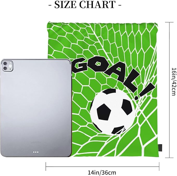 Soccer Drawstring Backpack Gym String Bag Water Resistant Drawstring Sackpack Sport For Womens Mens, Football1