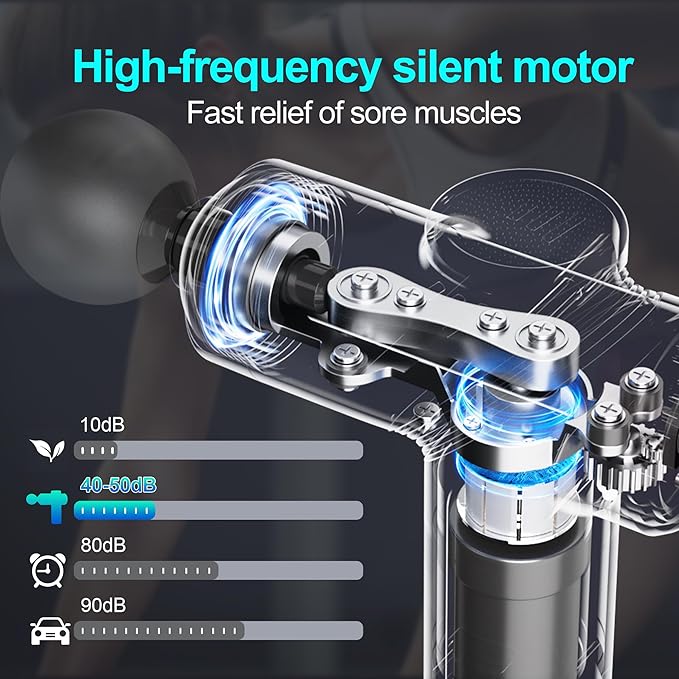 Mini Massage Gun,Deep Tissue Muscle Massage Gun,Compact Sports Massager for Relieving Muscle Soreness After Exercise with 4 Massage Heads 6 Speeds for Office Gifts Women Men Gifts（Black）